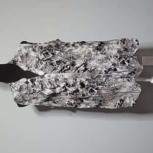 New Directions womens multi colored animal print ruffled blouse - size 1X